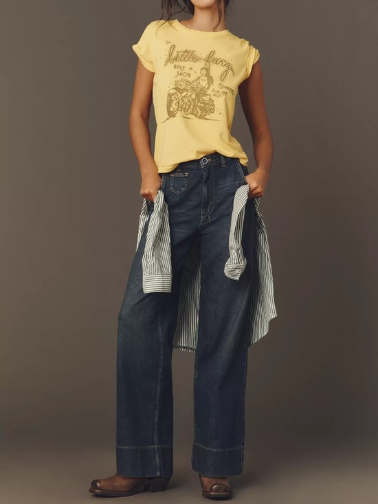 Pilcro Denim - Anthropologie Pilcro Gilligan High-Rise Flare Jeans in Dark Denim
